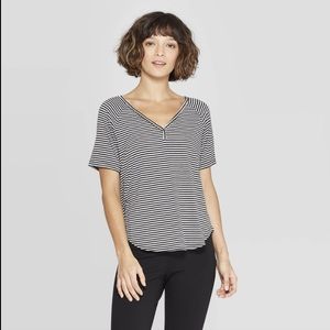 A New Day V-Neck Striped Tee
